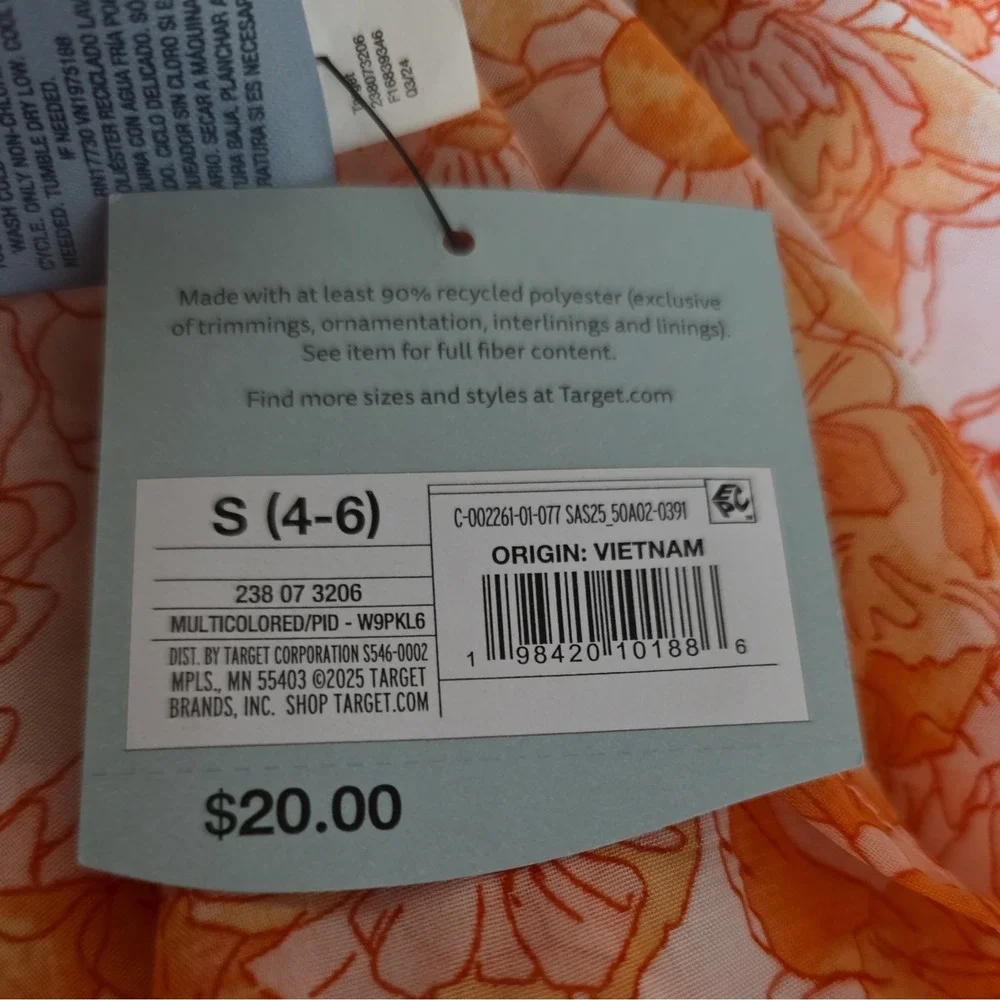 Womens SM Sarong Cover Up Peach Floral Print Shade & Shore (296)